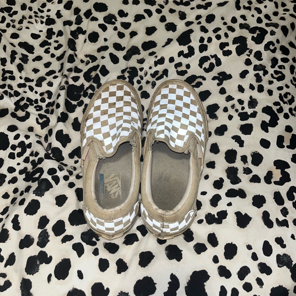 White Checkered Vans